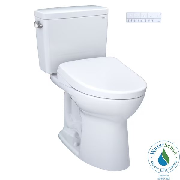 Drake Two Piece Elongated Toilet with Washlet+ S7A Heated Auto Open / Close Bidet Seat, Toto, Mfr#: MW7764736CEG#01
